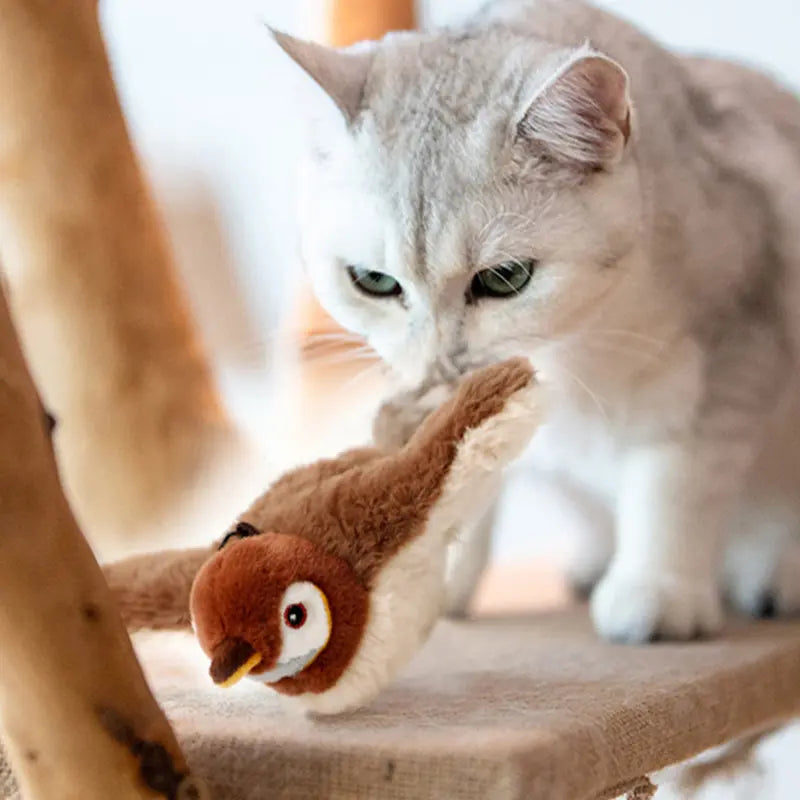  Interactive Cat Toys with Chirping Sounds | Catnip-Infused Birdie Kicker for Indoor Kitten Play & Exercise