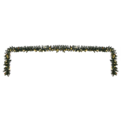 5-Piece Pre-Lit Christmas Entryway Set with Warm White LED Lights - Trees, Wreath & Garlands