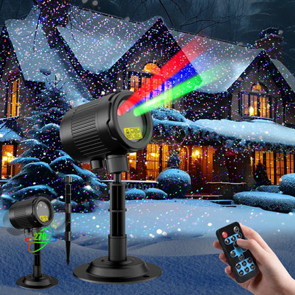 5FT RGB Laser Christmas Projector Lights - Outdoor Firefly Show with Remote, Waterproof