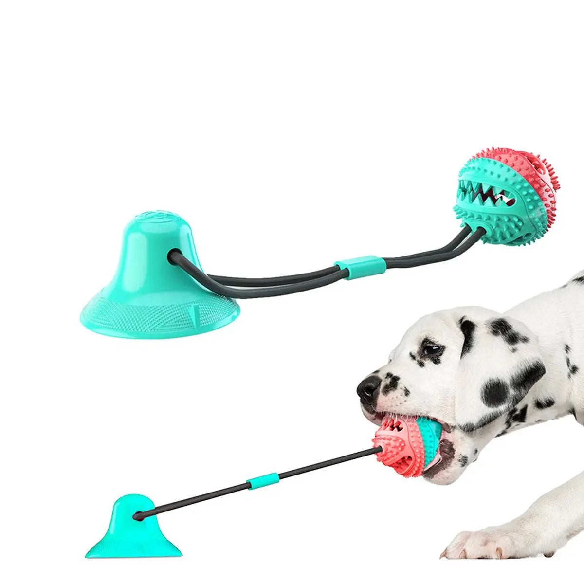 Durable Dog Chew Ball with Suction Cup | Multifunctional Food Dispensing & Teeth-Cleaning Toy