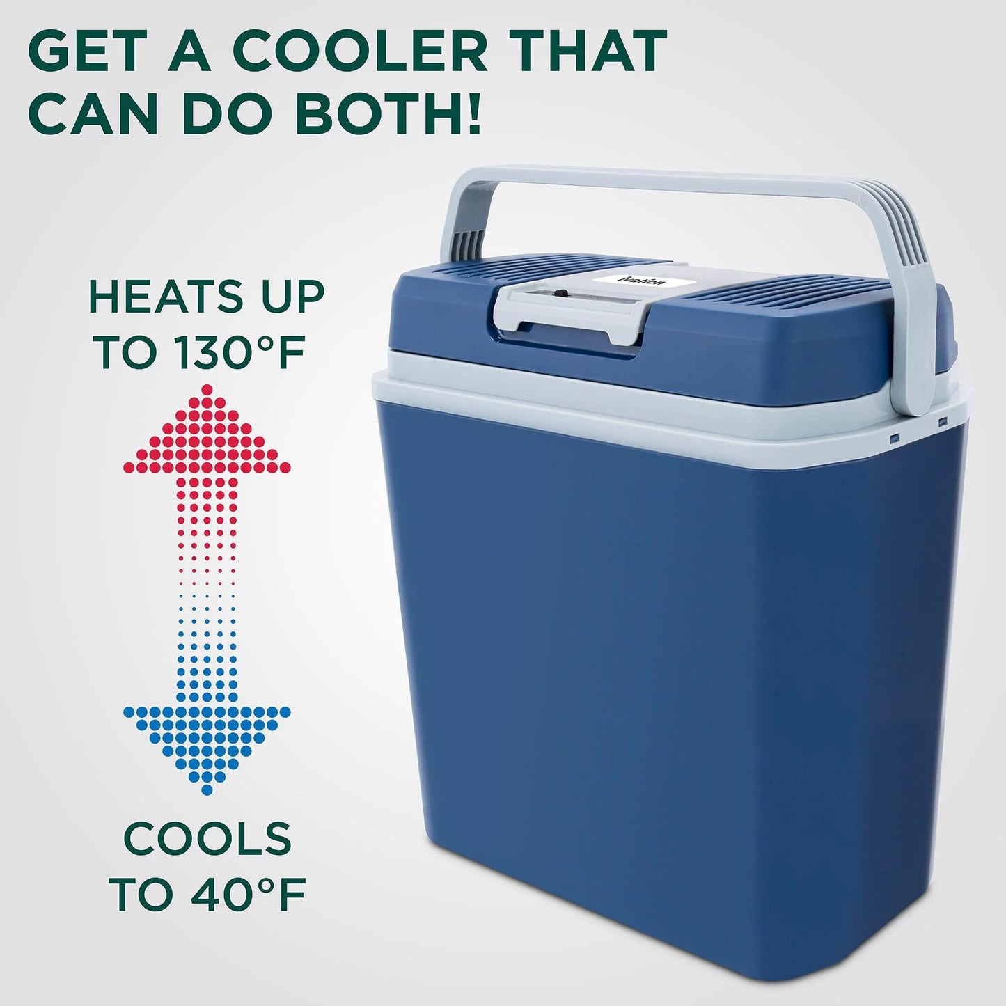 Electric Cooler & Warmer, 24L Portable Thermoelectric 12V Cooler with Handle (Blue)