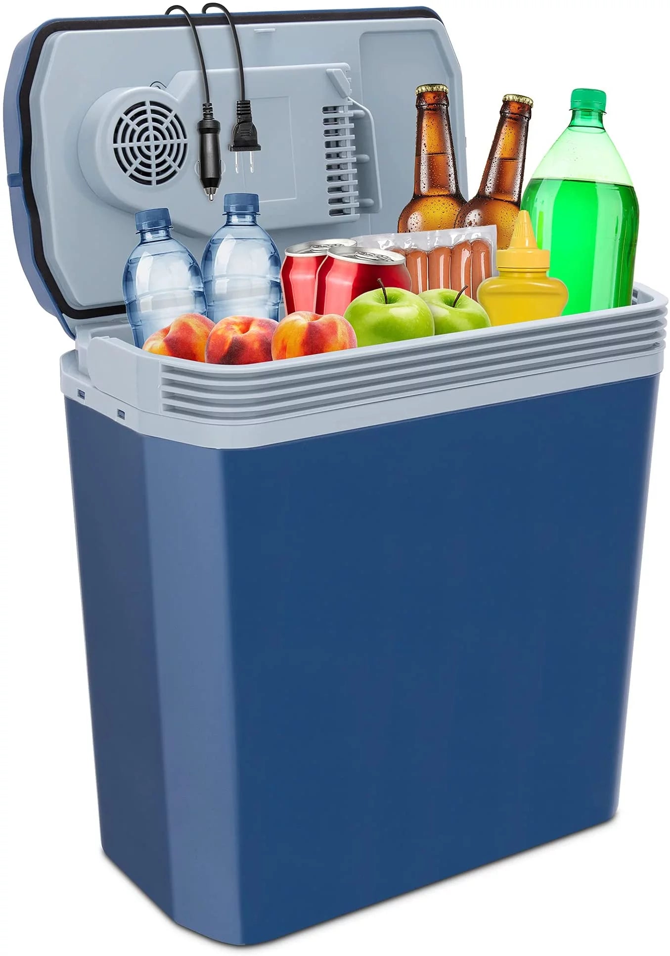 Electric Cooler & Warmer, 24L Portable Thermoelectric 12V Cooler with Handle (Blue)