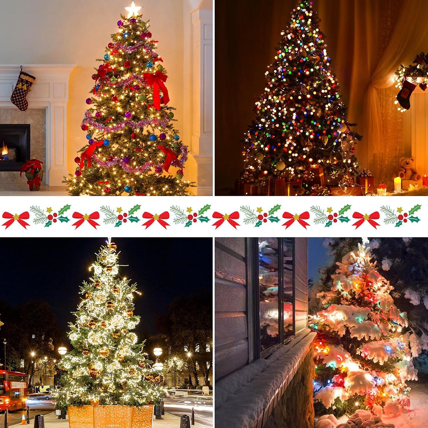 400 LED Christmas Tree Lights | 6.6FT x 16 Drops, 8 Modes with Memory & Timer, Indoor/Outdoor Warm White