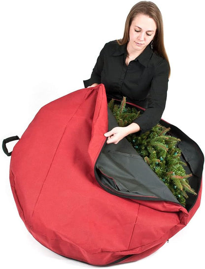 30” Wreath Storage Bag - Keeps Christmas Wreaths Up to 30” Safe & Deformation-Free