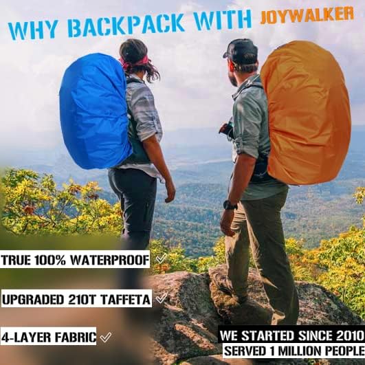 Waterproof Backpack Rain Cover, 8000Mm Waterproof Level, Upgraded Anti-Slip Cross Buckle Straps, Four Strengthened Layers for Hiking Camping Traveling