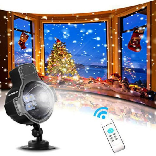 LED Snowflake Snowfall Projector with Remote - Christmas & Holiday Outdoor Decoration