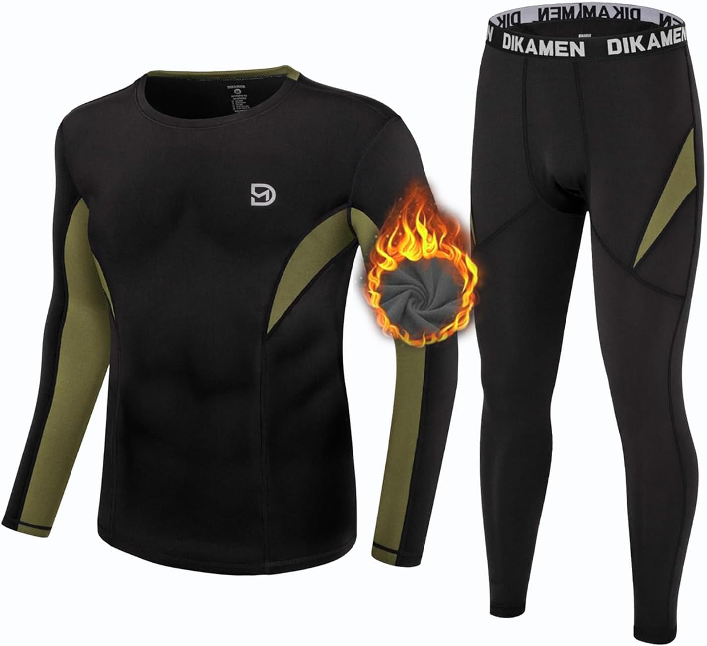 Men's Fleece-Lined Thermal Underwear Set - Warm Performance Base Layer for Winter