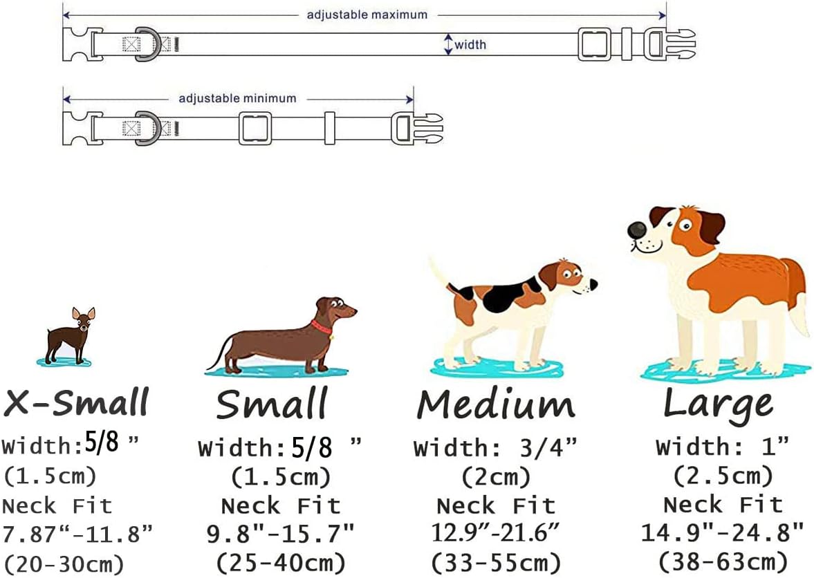 Adjustable Christmas Dog Collar - Festive Collar for Small, Medium, and Large Dogs (Size S, Christmas Theme)