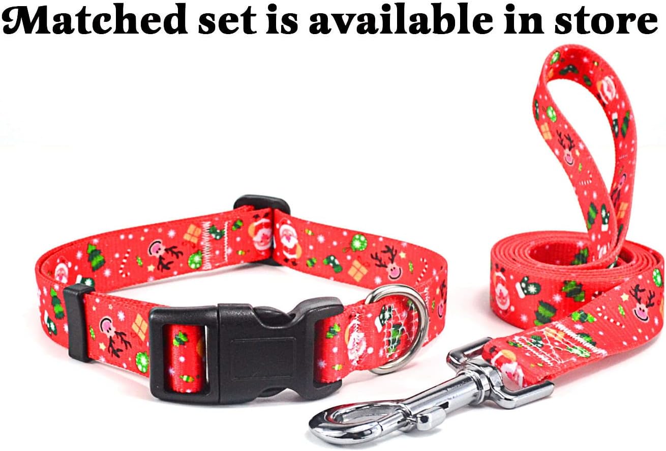 Adjustable Christmas Dog Collar - Festive Collar for Small, Medium, and Large Dogs (Size S, Christmas Theme)