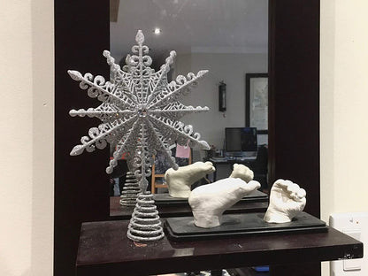 8" Silver Glitter Christmas Star Tree Topper - Elegant Home Décor Ornament