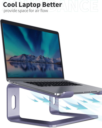 Ergonomic Aluminum Laptop Stand | Adjustable Riser for 10-15.6 Inch Laptops