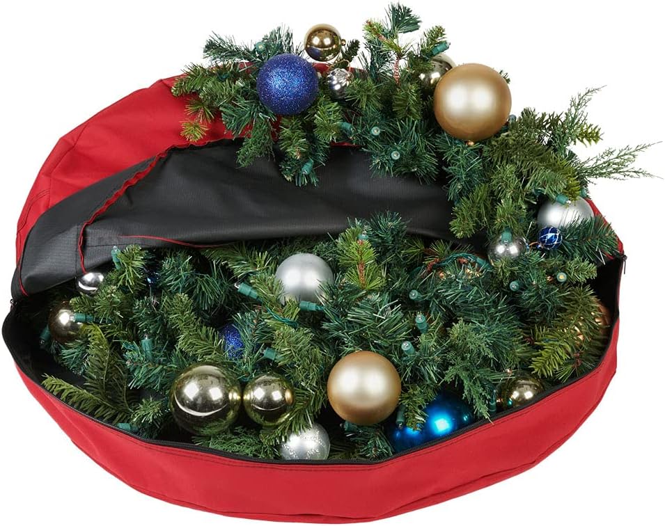 30” Wreath Storage Bag - Keeps Christmas Wreaths Up to 30” Safe & Deformation-Free