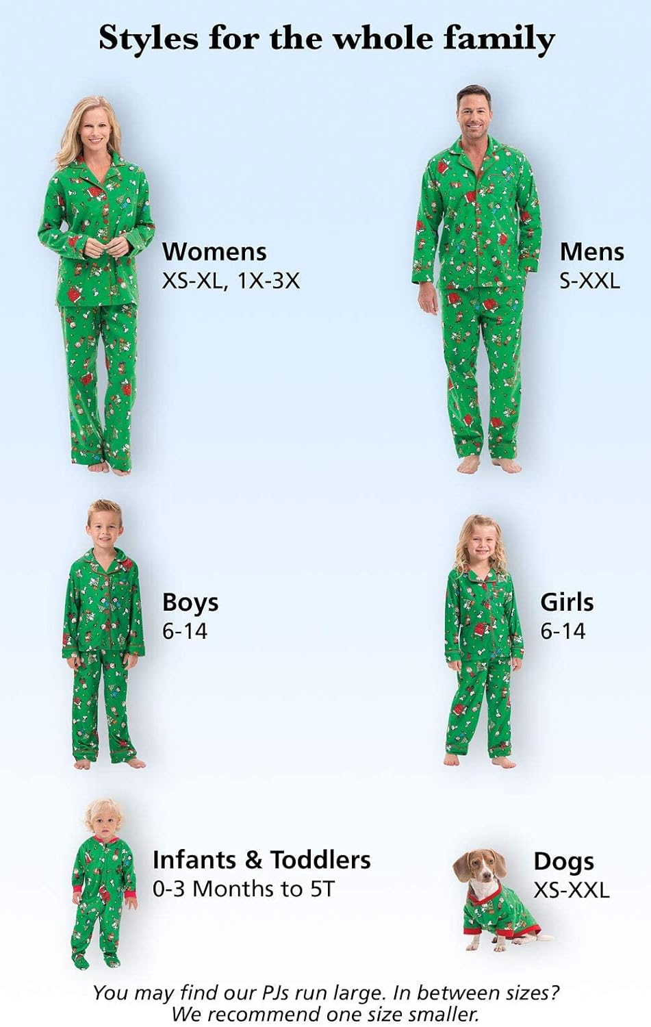 Matching Family Christmas Pajamas | Peanuts Holiday PJs for Adults, Kids & Pets