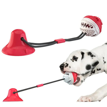 Durable Dog Chew Ball with Suction Cup | Multifunctional Food Dispensing & Teeth-Cleaning Toy