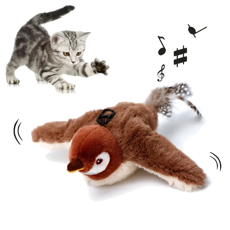  Interactive Cat Toys with Chirping Sounds | Catnip-Infused Birdie Kicker for Indoor Kitten Play & Exercise