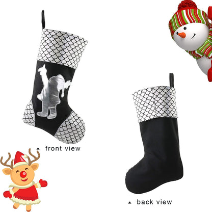 18'' Luxury Gold Christmas Stockings – Set of 3 with Santa, Snowman & Reindeer for Kids & Family