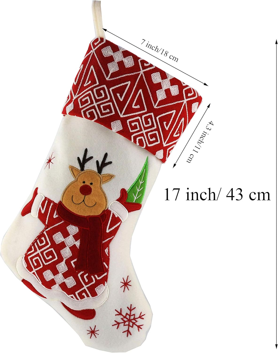 Classic Christmas Stockings Set of 2 – Santa & Snowman 17'' Velvet Holiday Decor