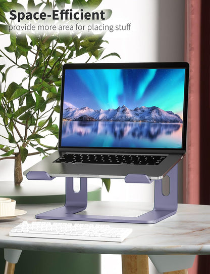 Ergonomic Aluminum Laptop Stand | Adjustable Riser for 10-15.6 Inch Laptops