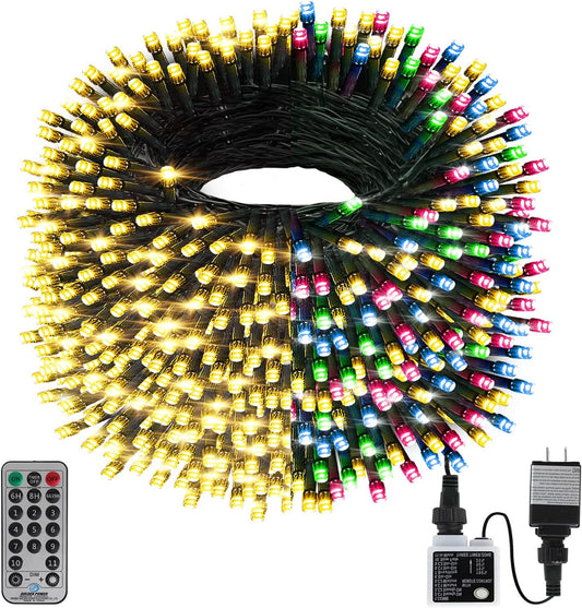 1000 LED Christmas Lights – 393FT Waterproof Outdoor String Lights, 8 Modes, Color-Changing for Tree, Yard & Indoor Decor