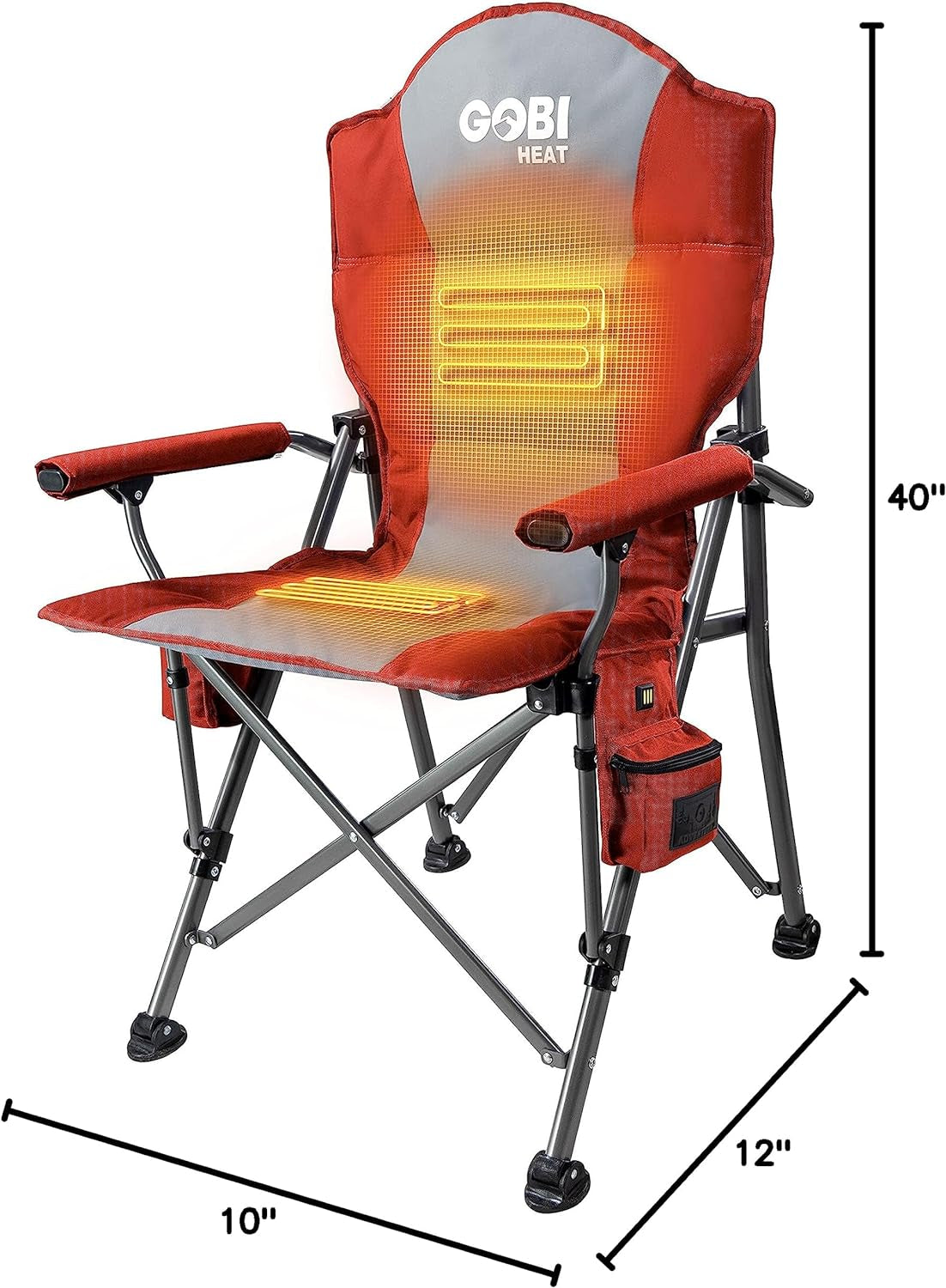 Portable Heated Camping Chair - Terrain Edition | 3-Level Warmth, Lightweight & Foldable (Flare)