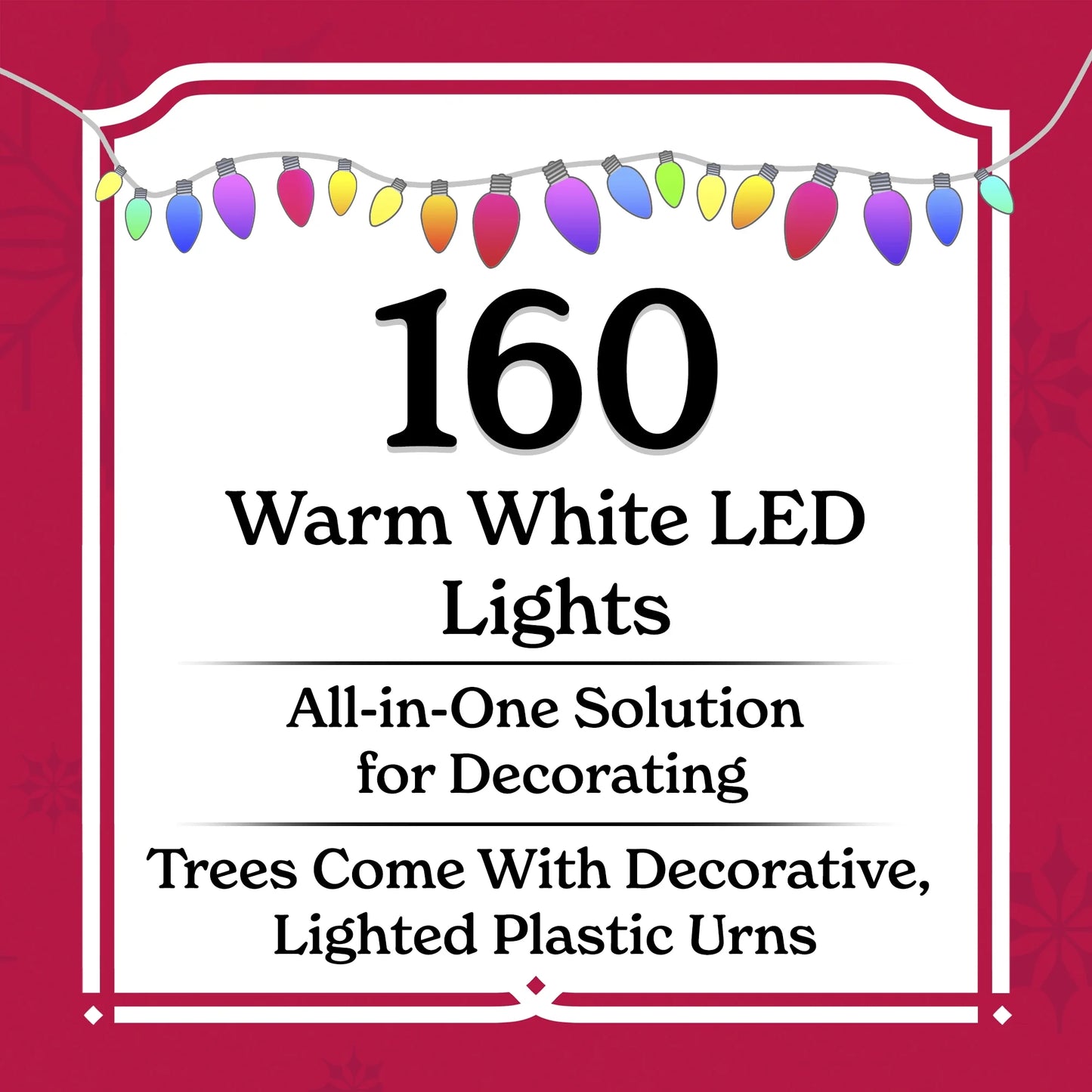 5-Piece Pre-Lit Christmas Entryway Set with Warm White LED Lights - Trees, Wreath & Garlands