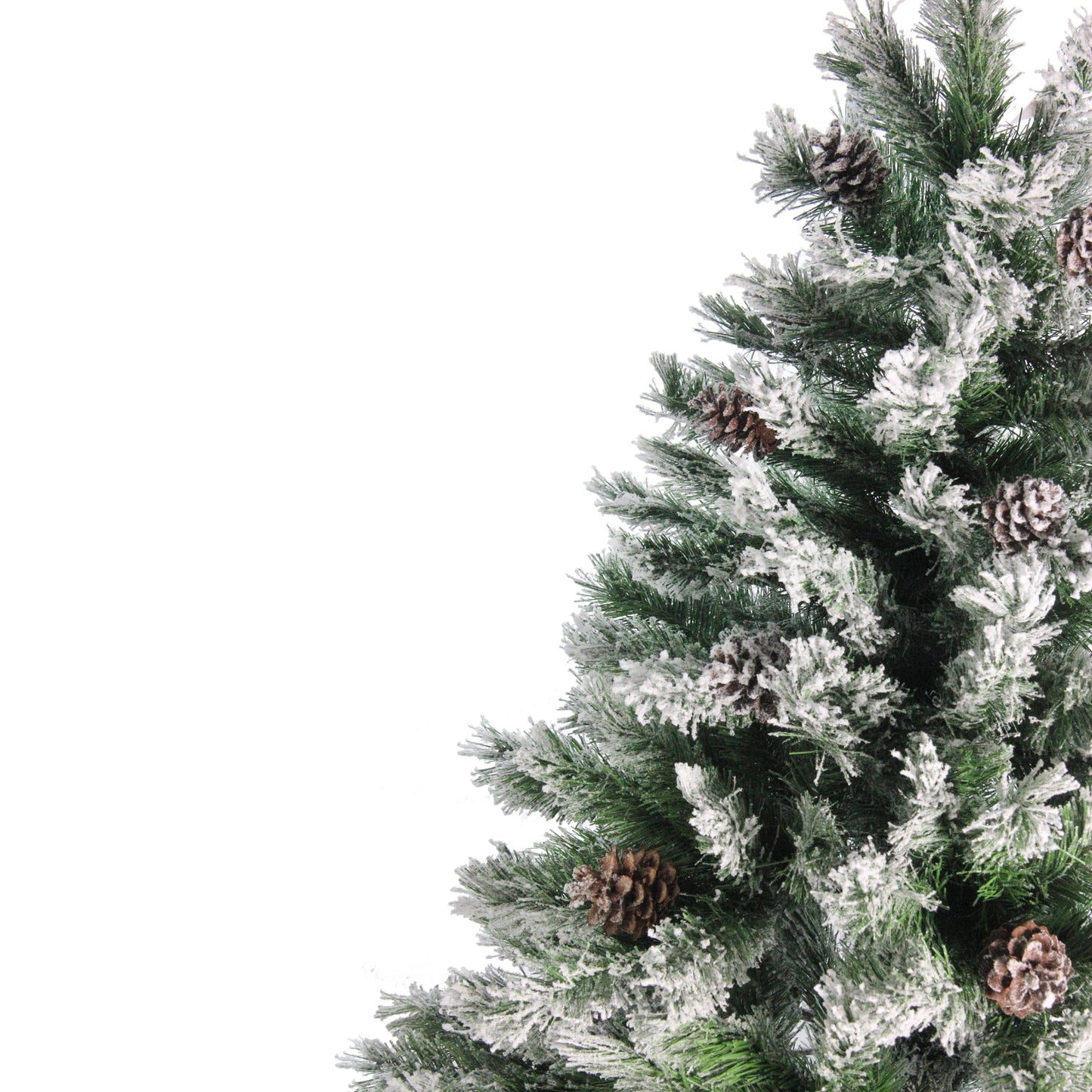 6' Medium Flocked Angel Pine Artificial Christmas Tree - Unlit with Stand