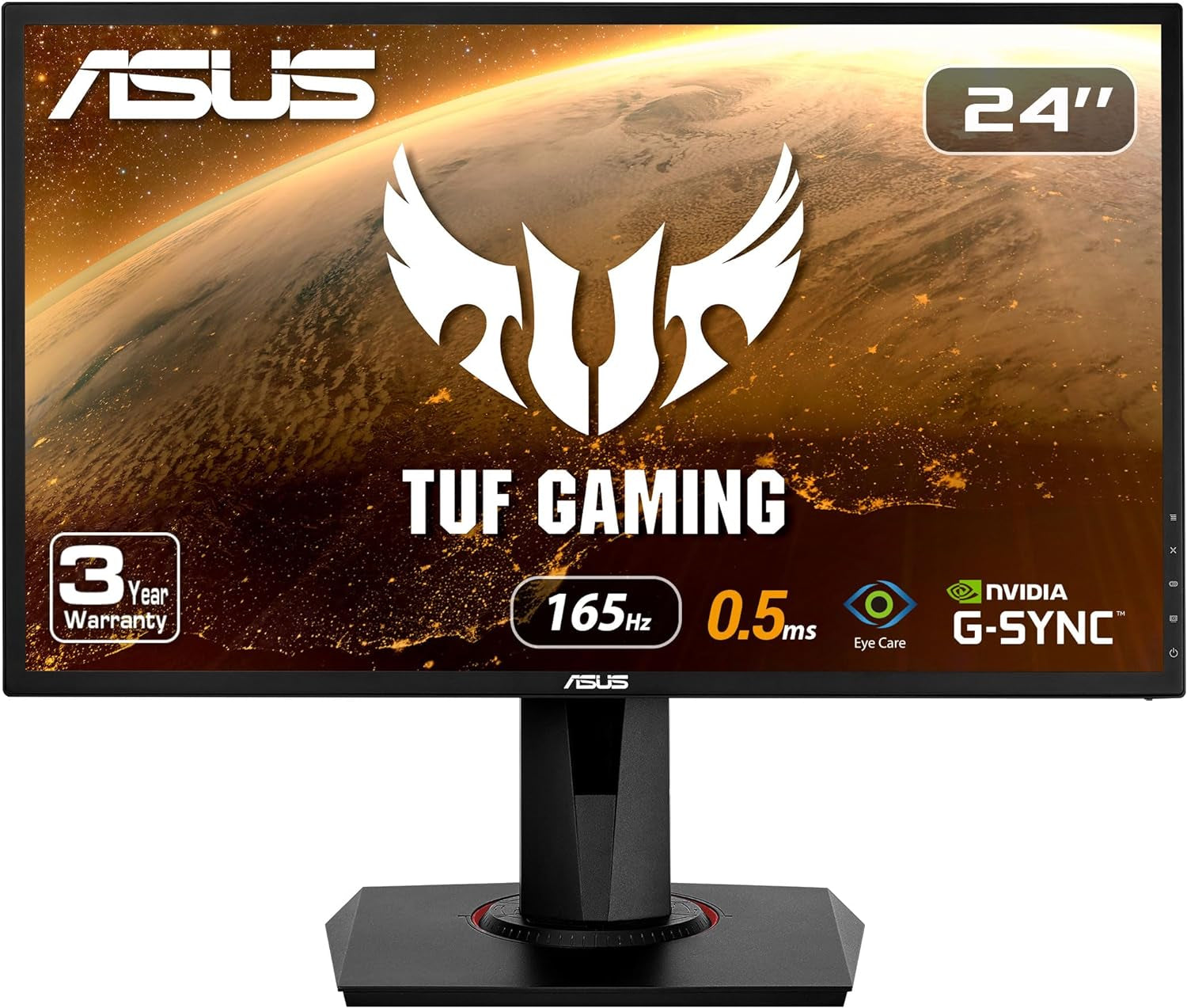 ASUS VG248QG 24" G-SYNC Gaming Monitor | 165Hz, 1080P, 0.5ms, Eye Care, DP/HDMI/DVI - Black