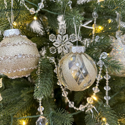 Champagne Gold Christmas Ball Ornaments – 12 Shatterproof 70mm Decorations for Festive Elegance