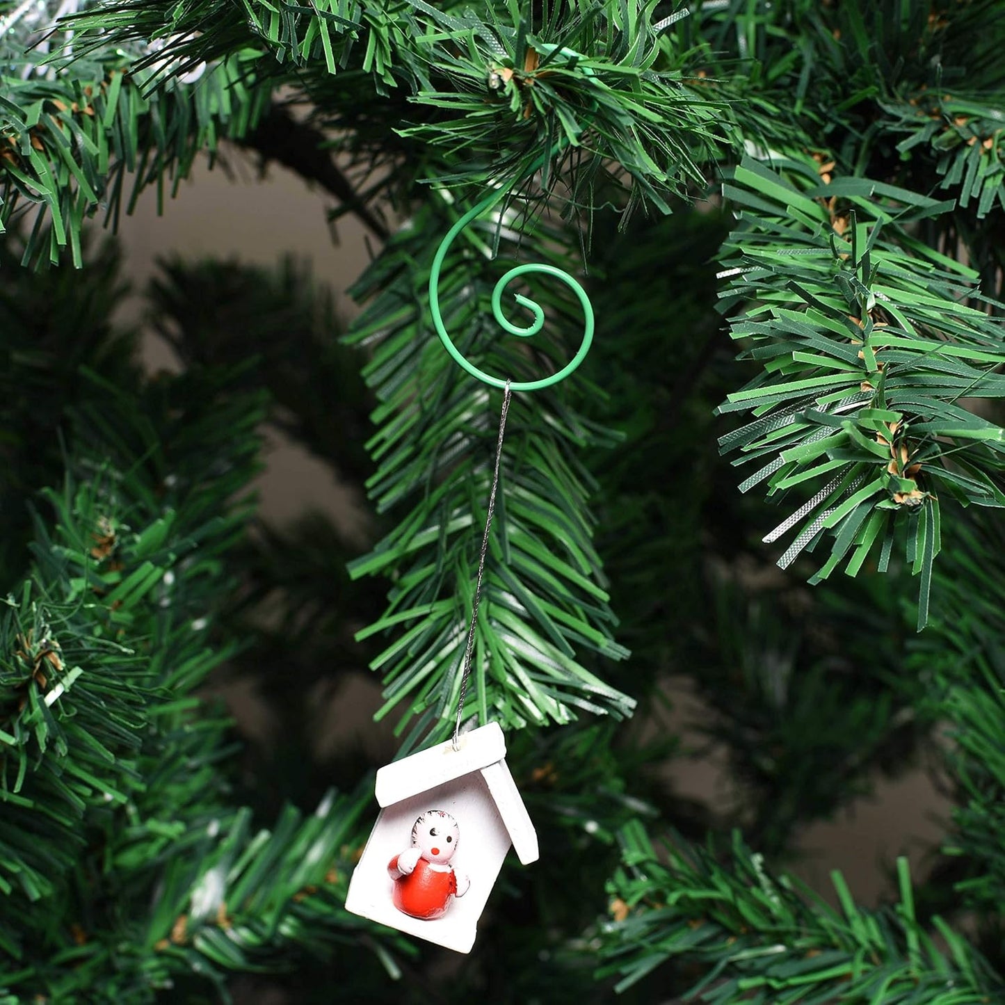 120-Pack Green Christmas Ornament Hooks | Easy-to-Hang Tree Hangers with Decorative Swirl Design