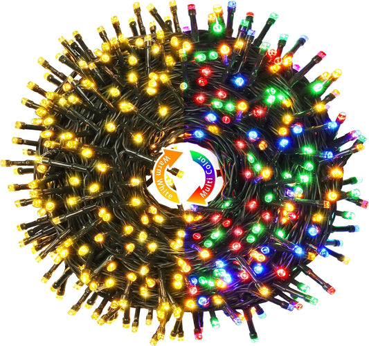 250 LED Color-Changing Christmas Lights | 11 Modes with Music Rhythm, Remote Control, Waterproof for Outdoor & Tree Decor"