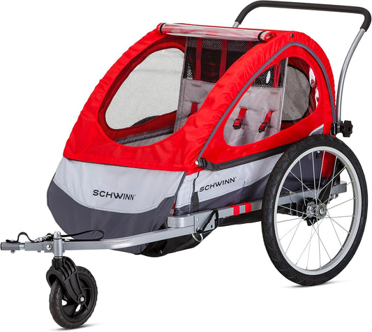 Joyrider Child Bike Trailer & Stroller Combo - Single/Double Seat with Canopy, Bug Screen & Weather Shield, 16" or 20" Tires