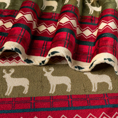 Red Christmas Fleece Throw Blanket – Soft, Plush & Warm Holiday Cabin Decor (50x60)