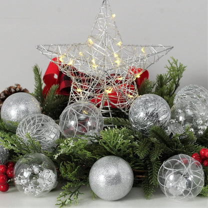 30-Pack Clear Shatterproof Christmas Ball Ornaments | 2.36 Inch Silver Baubles for Christmas Tree & Party Decorations