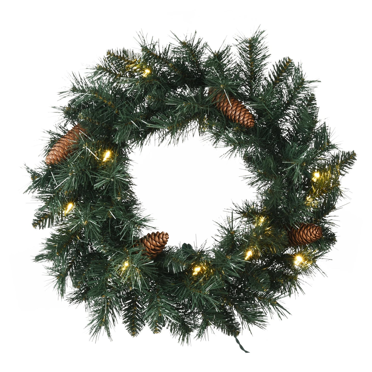 5-Piece Pre-Lit Christmas Entryway Set with Warm White LED Lights - Trees, Wreath & Garlands