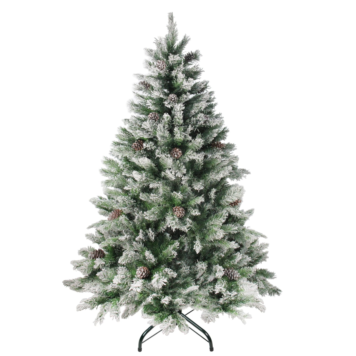 6' Medium Flocked Angel Pine Artificial Christmas Tree - Unlit with Stand