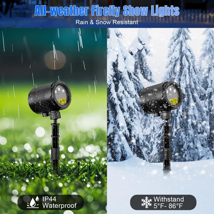 5FT RGB Laser Christmas Projector Lights - Outdoor Firefly Show with Remote, Waterproof