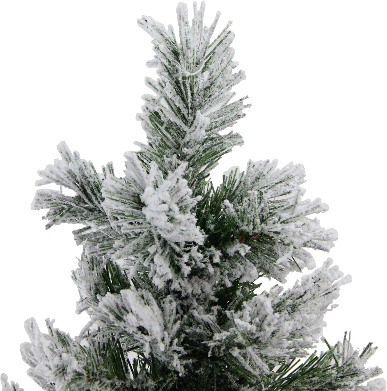 18” Flocked Pine Artificial Christmas Tree with Burlap Base - White Winter Decor