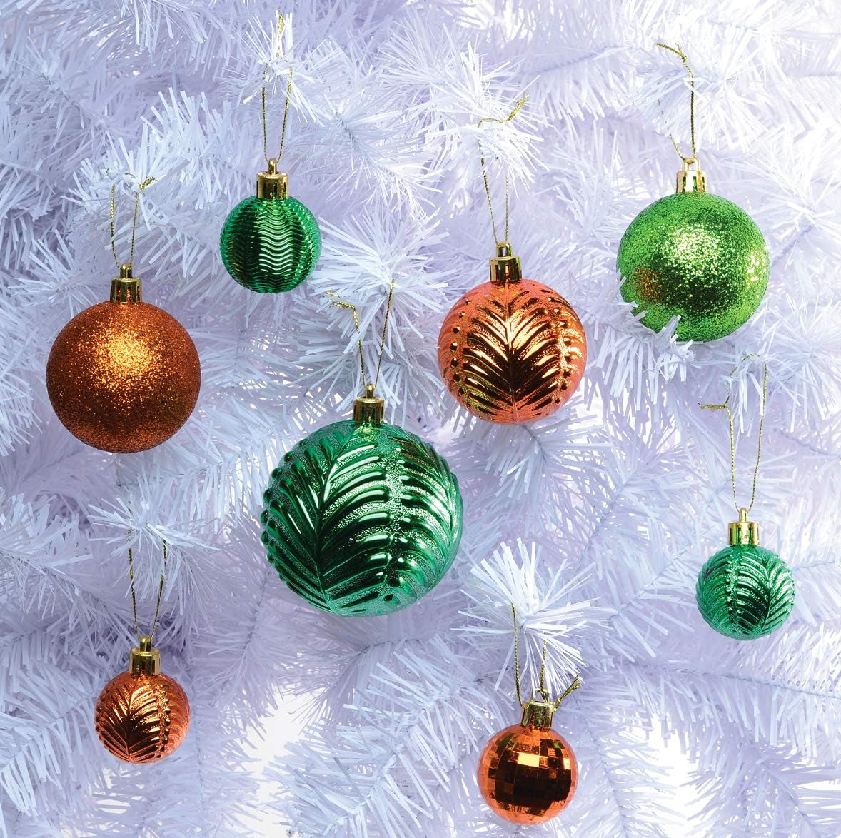 36-Piece Green Shatterproof Christmas Ball Ornaments | 3 Sizes & 6 Styles for Tree, Wreaths & Party Decor