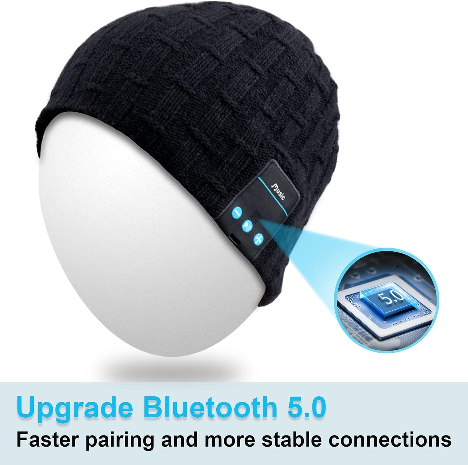 Wireless Bluetooth Beanie for Men & Women - Music Hat for Outdoor Sports