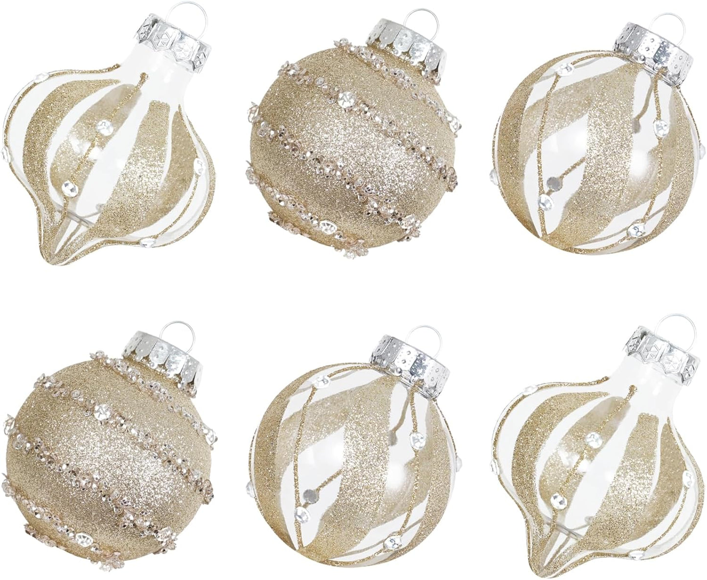 Champagne Gold Christmas Ball Ornaments – 12 Shatterproof 70mm Decorations for Festive Elegance