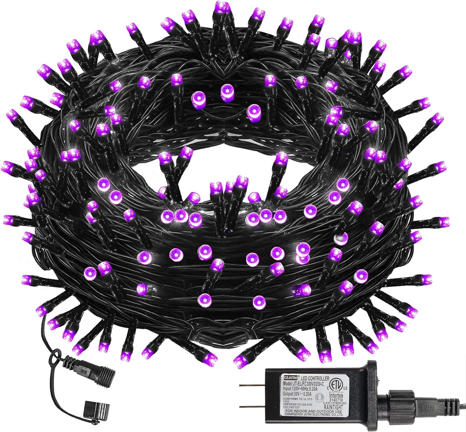 100FT 300 LED Halloween String Lights | Connectable Lights with 8 Modes for Indoor & Outdoor Decor (Purple)