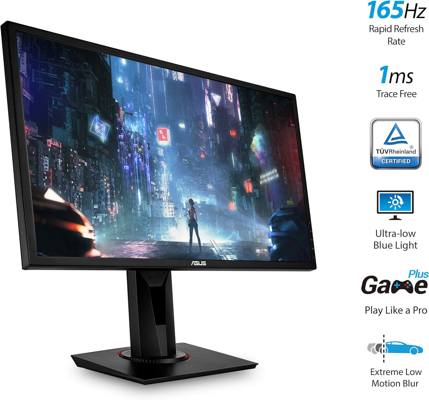 ASUS VG248QG 24" G-SYNC Gaming Monitor | 165Hz, 1080P, 0.5ms, Eye Care, DP/HDMI/DVI - Black