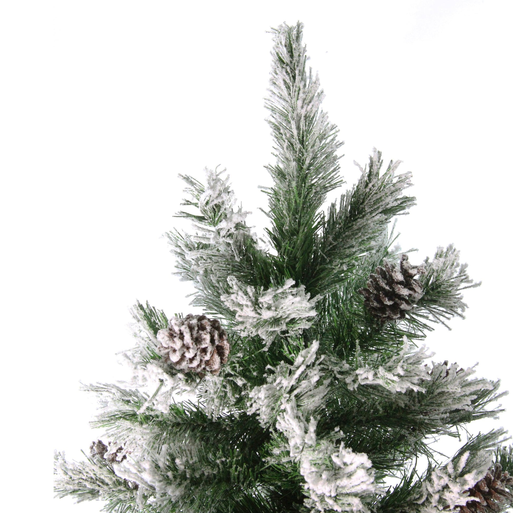 6' Medium Flocked Angel Pine Artificial Christmas Tree - Unlit with Stand